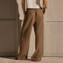 Linen Twill Pleated Wide Leg Trouser - Fleck Brown | James Perse Los Angeles