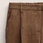 Linen Twill Pleated Wide Leg Trouser In Fleck Brown | James Perse Los Angeles