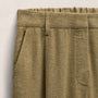 Linen Twill Pleated Wide Leg Trouser in Fleck Green | James Perse Los Angeles