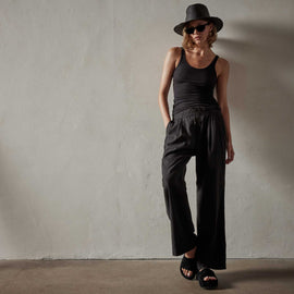 Canyon Linen Pant in Black | James Perse Los Angeles
