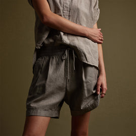 Canyon Linen Blend Short in Silt Pigment | James Perse Los Angeles