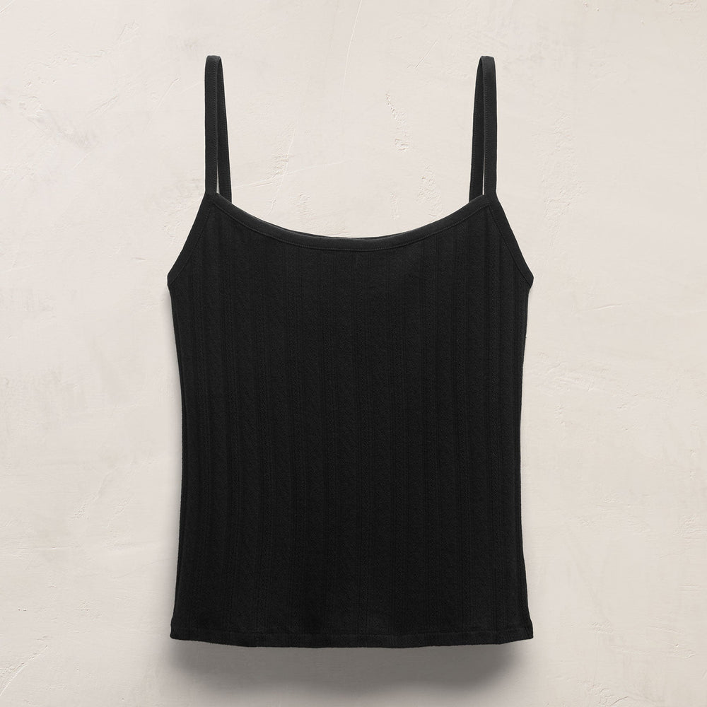 Pointelle Tank Top in Black | James Perse Los Angeles