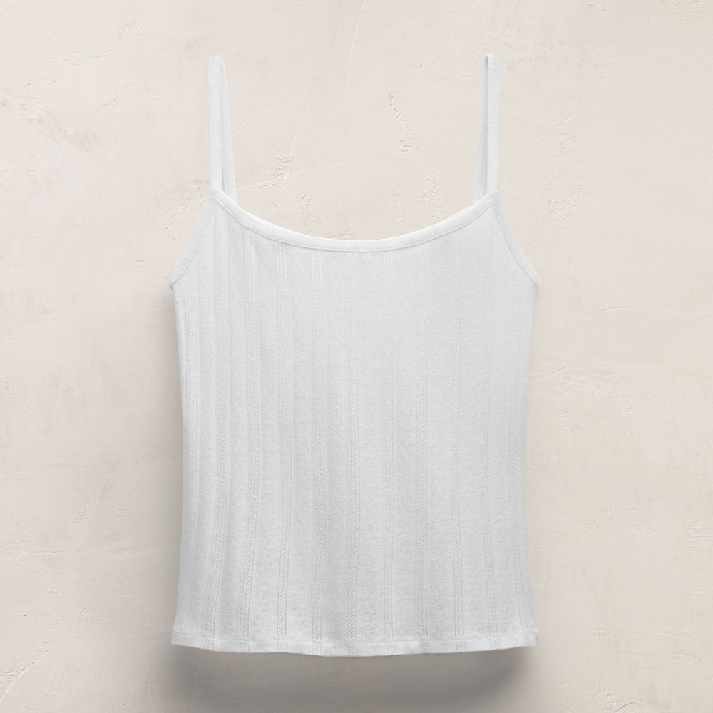 Pointelle Tank Top in White | James Perse Los Angeles