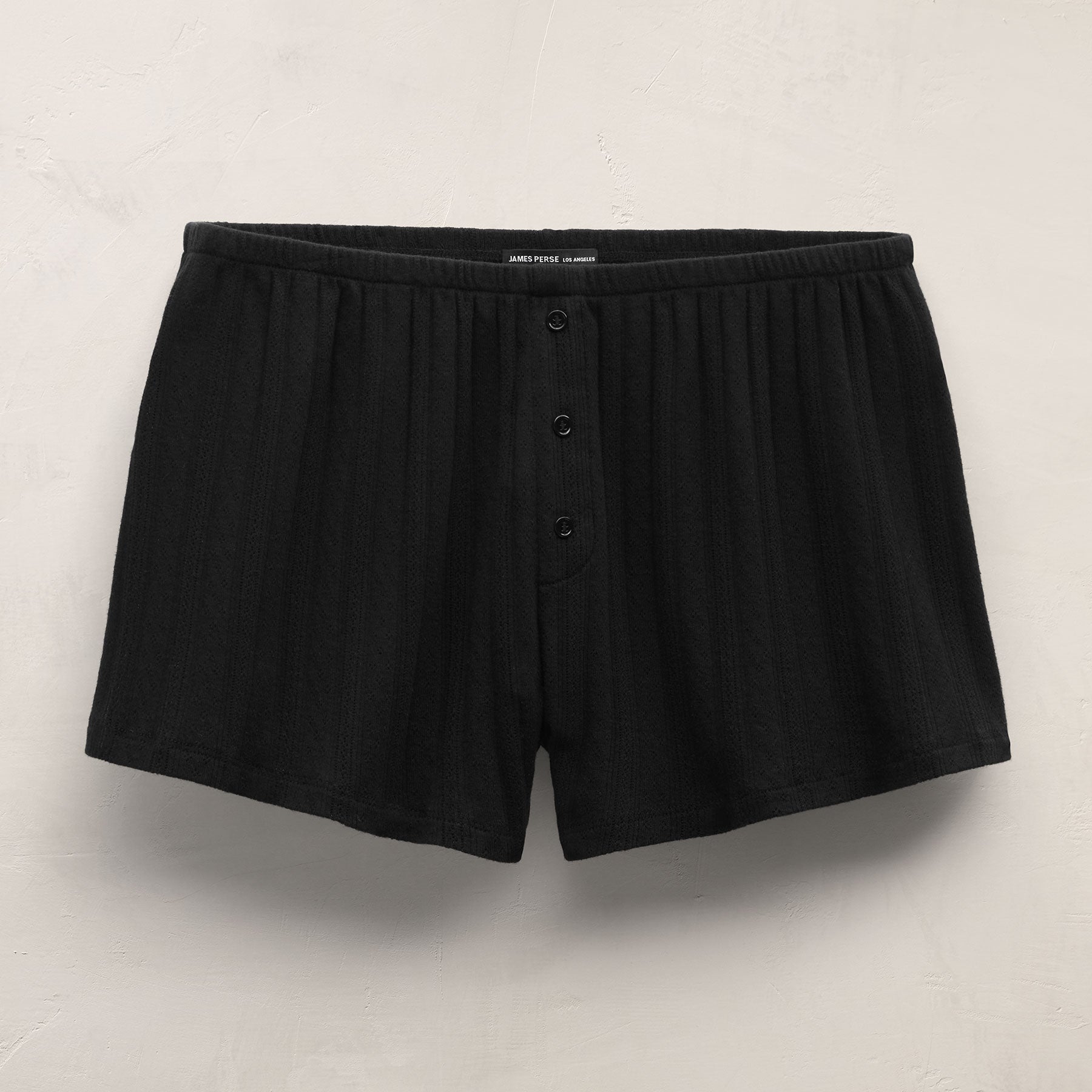 Pointelle Shortie in Black | James Perse Los Angeles