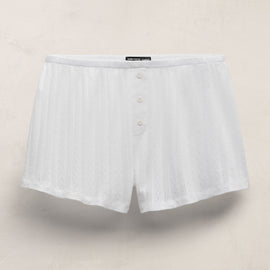 Pointelle Shortie in White | James Perse Los Angeles