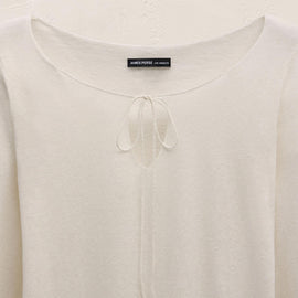 Linen Cotton Keyhole Sweater in Off White | James Perse Los Angeles