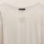 Linen Cotton Keyhole Sweater in Off White | James Perse Los Angeles