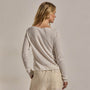 Linen Cotton Keyhole Sweater in Off White | James Perse Los Angeles