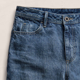 Linen Denim Relaxed Pant In Medium Wash | James Perse Los Angeles