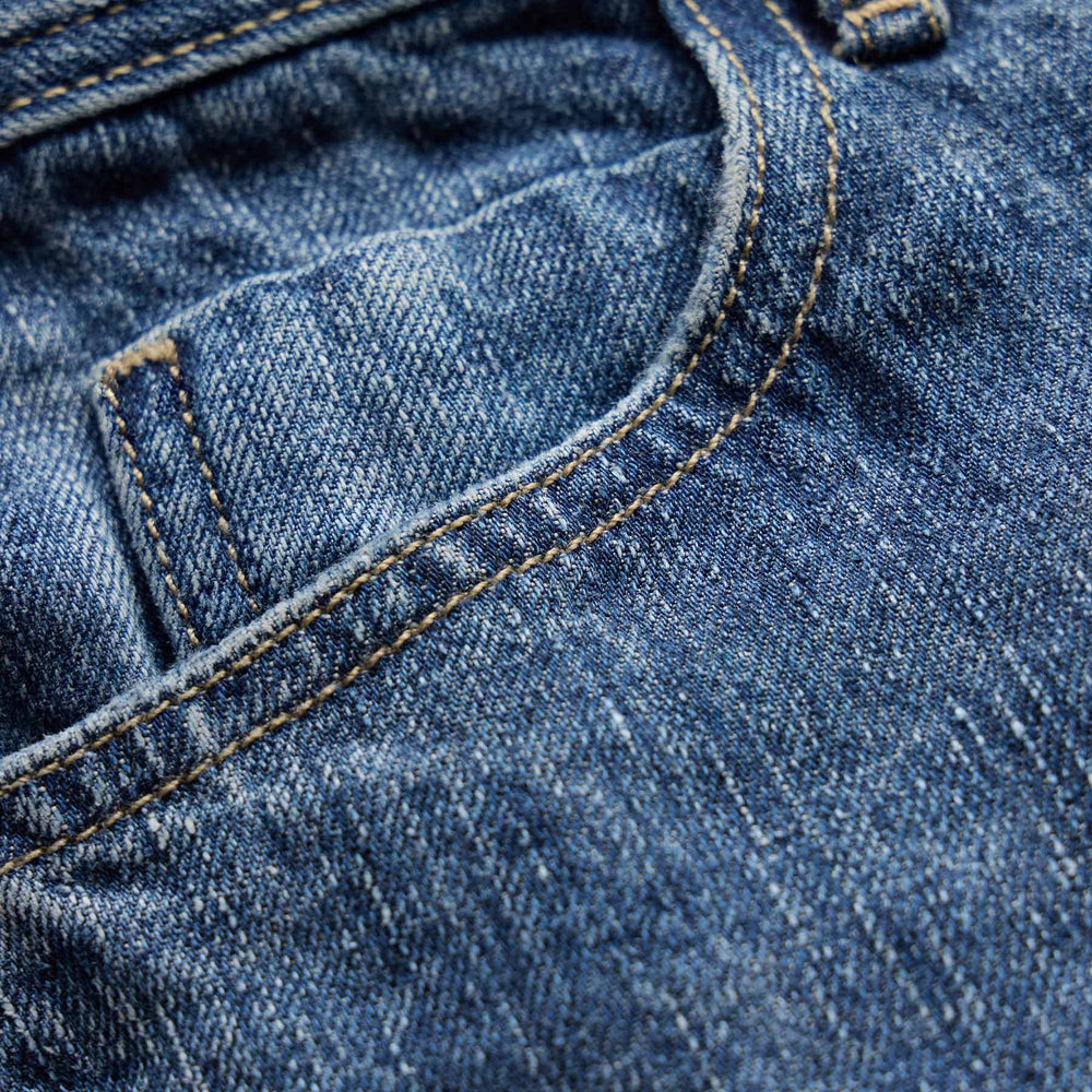 Linen Denim Relaxed Pant In Medium Wash | James Perse Los Angeles