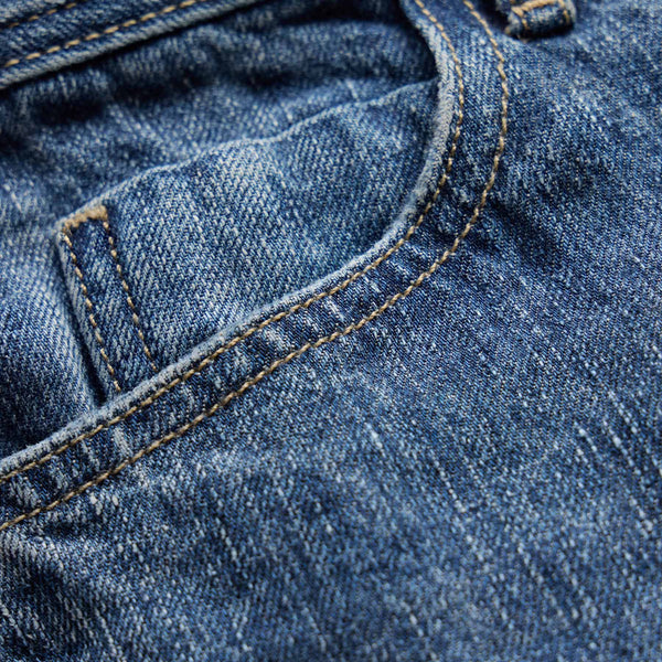 Linen Denim Relaxed Pant In Medium Wash | James Perse Los Angeles