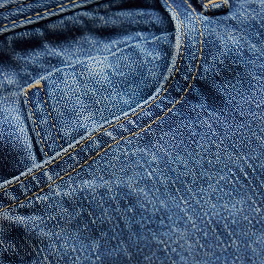 Linen Denim Relaxed Pant In Medium Wash | James Perse Los Angeles