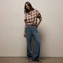 Linen Denim Relaxed Pant in Medium Wash | James Perse Los Angeles