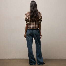 Linen Denim Relaxed Pant in Medium Wash | James Perse Los Angeles