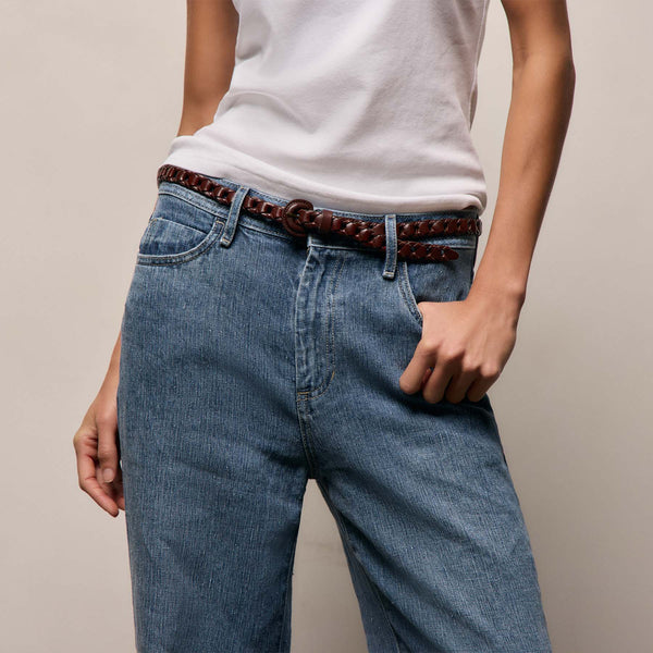 Linen Denim Relaxed Pant In Medium Wash | James Perse Los Angeles