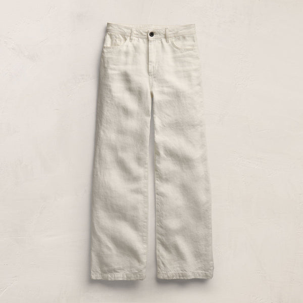 Linen Denim Relaxed Pant in Off White Wash | James Perse Los Angeles