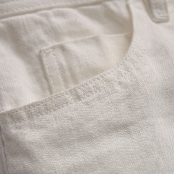 Linen Denim Relaxed Pant in Off White Wash | James Perse Los Angeles