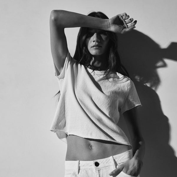 Slub Jersey Shrunken Tee - White