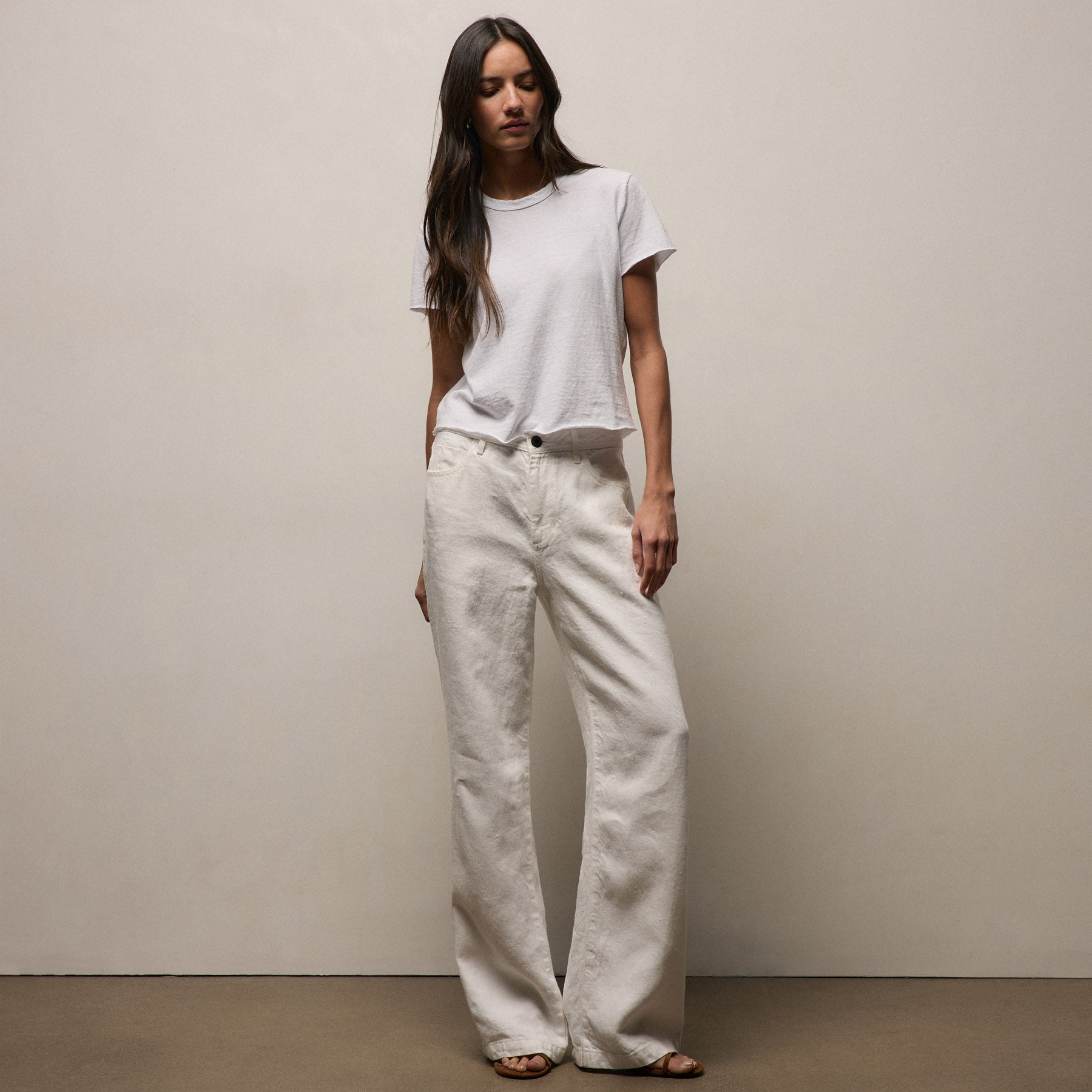 試着のみ新品！JAMES PERSE ホワイト カジュアルパンツ サイズ0 Mixed Media Pant - White | James Perse Los Angeles
