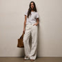 Linen Denim Relaxed Pant in Off White Wash | James Perse Los Angeles