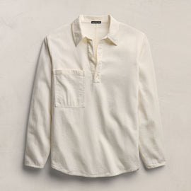 Lightweight Denim Patch Pocket Top in Off White | James Perse Los Angeles