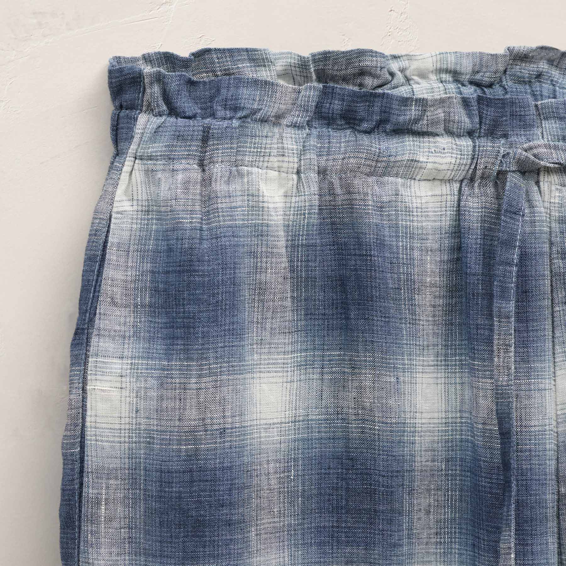Plaid Linen Beach Pant in Blue Plaid | James Perse Los Angeles