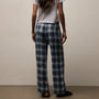 Plaid Linen Pant in Blue Plaid | James Perse Los Angeles
