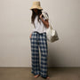 Plaid Linen Pant in Blue Plaid | James Perse Los Angeles