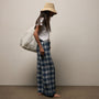 Plaid Linen Pant in Blue Plaid | James Perse Los Angeles