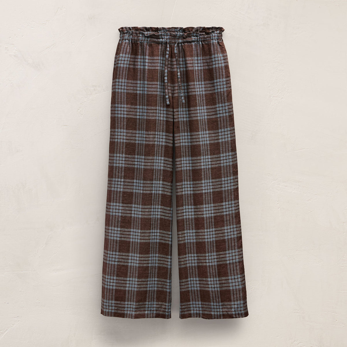 Plaid Linen Beach Pant in Plum Plaid | James Perse Los Angeles