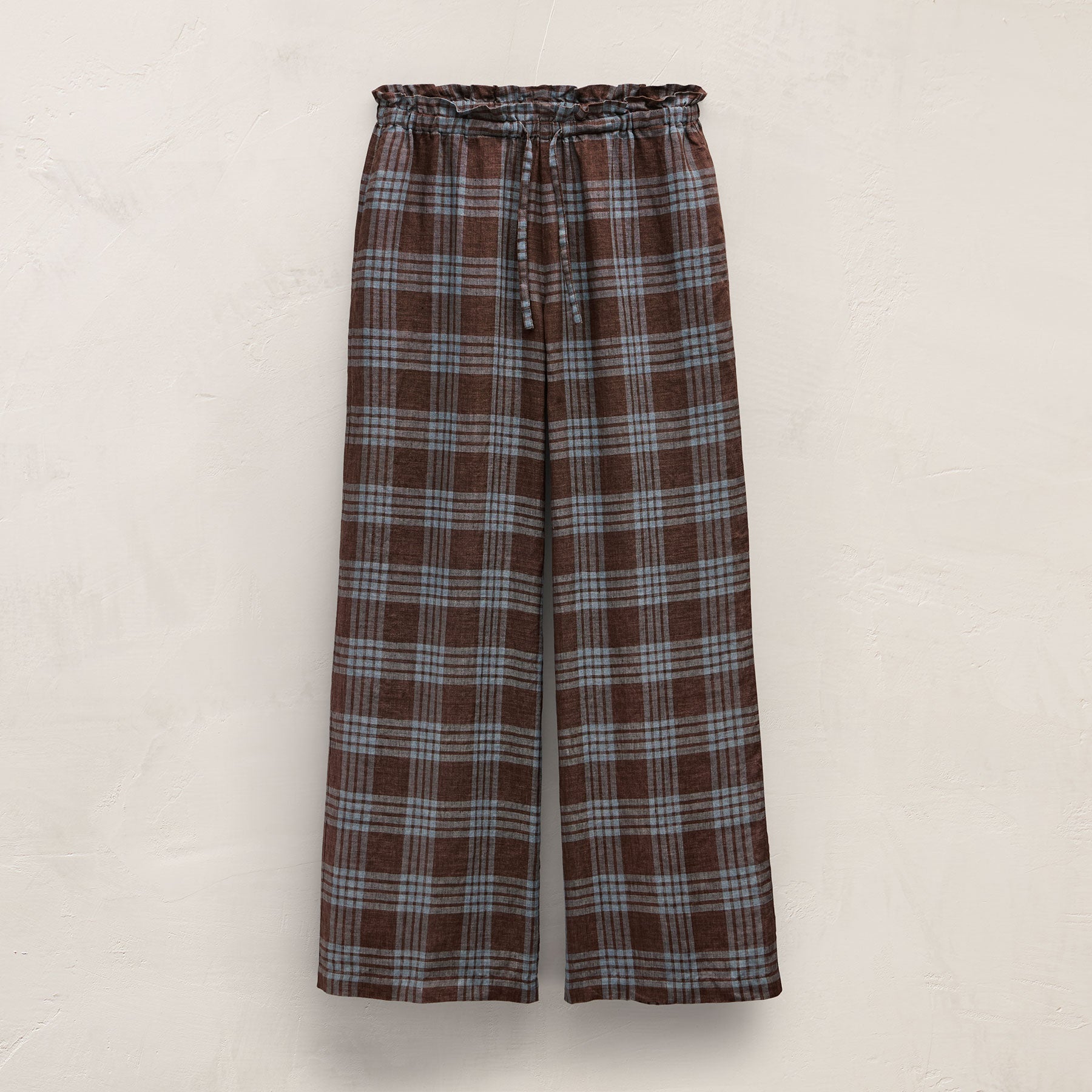 Plaid Linen Beach Pant in Plum Plaid | James Perse Los Angeles
