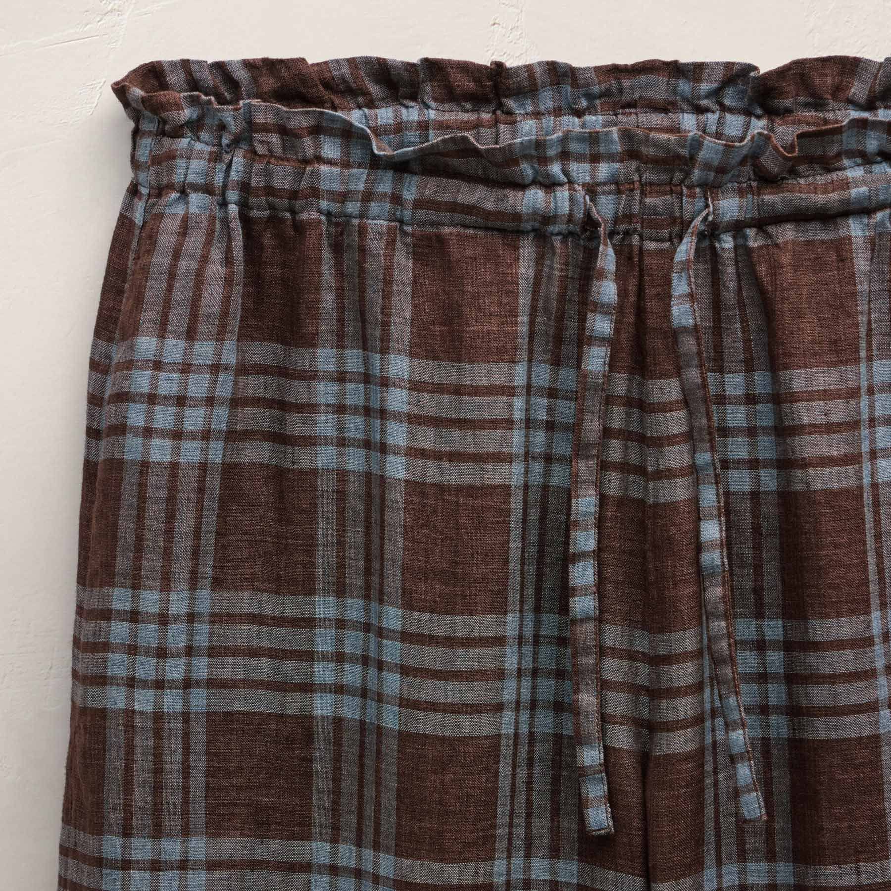 Plaid Linen Beach Pant in Plum Plaid | James Perse Los Angeles
