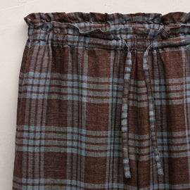 Plaid Linen Beach Pant in Plum Plaid | James Perse Los Angeles