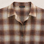 Plaid Linen Oversized Shirt in Chestnut Plaid | James Perse Los Angeles