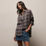 Plaid Linen Oversized Shirt in Plum Plaid | James Perse Los Angeles