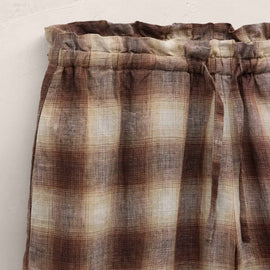 Plaid Linen Short in Chestnut Plaid | James Perse Los Angeles