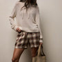 Plaid Linen Short in Chestnut Plaid | James Perse Los Angeles