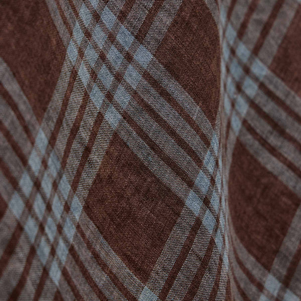 Plaid Linen Skirt in Plum Plaid | James Perse Los Angeles