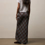 Plaid Linen Skirt in Plum Plaid | James Perse Los Angeles