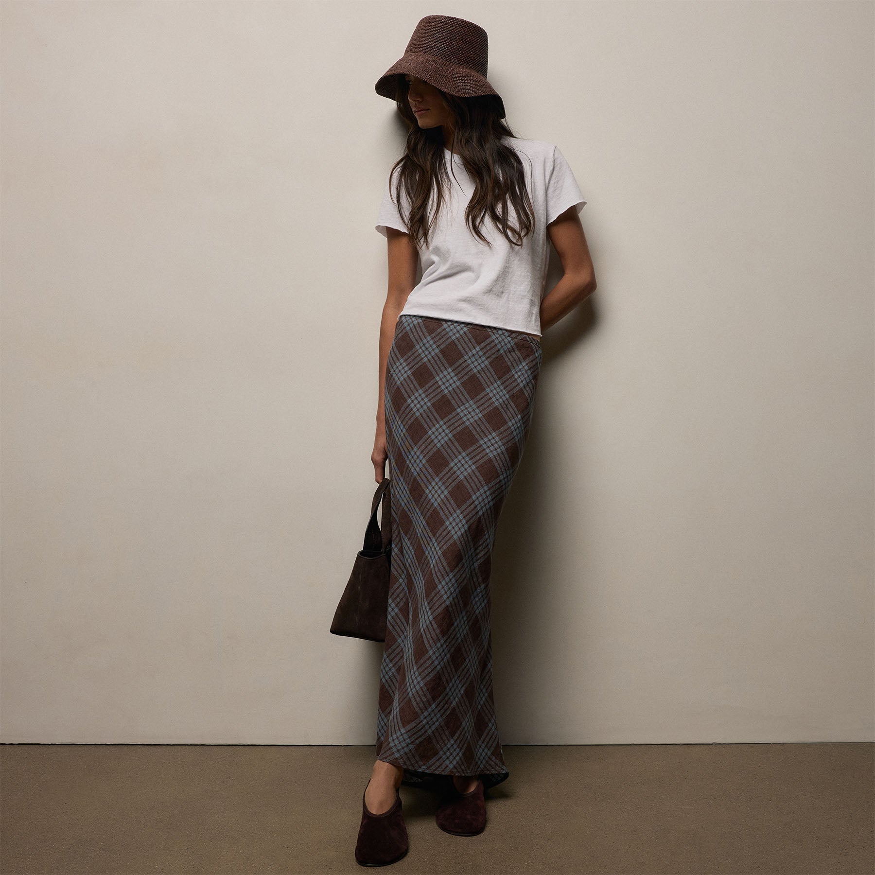 Plaid Linen Skirt