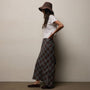 Plaid Linen Skirt in Plum Plaid | James Perse Los Angeles