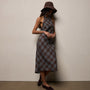 Plaid Linen Halter Dress in Plum Plaid | James Perse Los Angeles