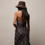 Plaid Linen Halter Dress in Plum Plaid | James Perse Los Angeles