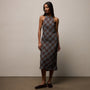 Plaid Linen Halter Dress in Plum Plaid | James Perse Los Angeles