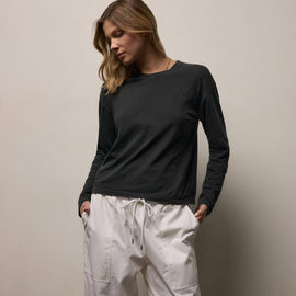 Vintage Boxy Tee in Carbon Pigment | James Perse Los Angeles