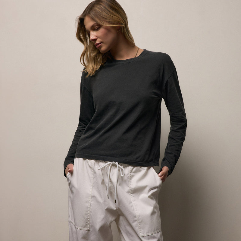 Vintage Boxy Tee in Carbon Pigment | James Perse Los Angeles