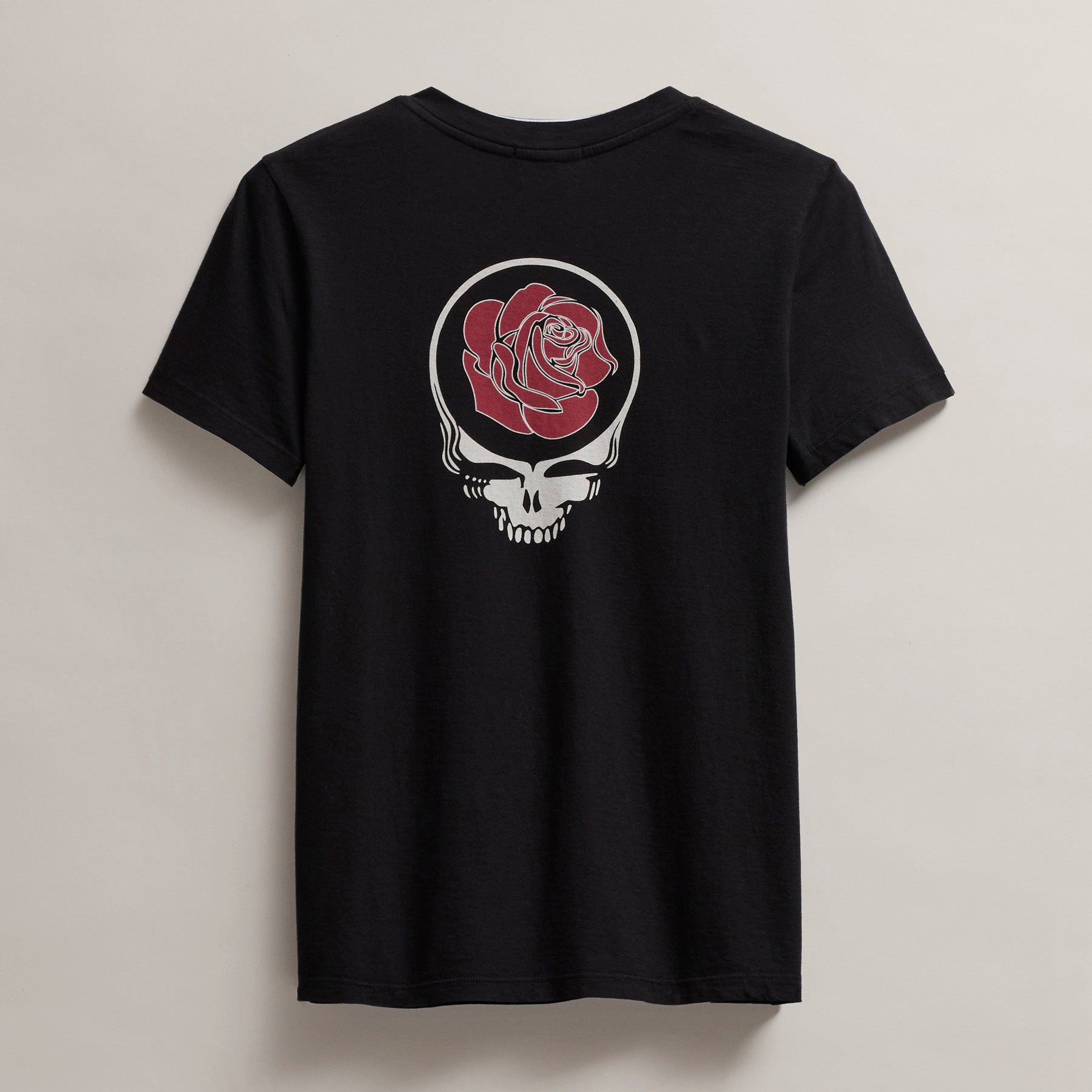 Women's Grateful Dead Rose Short Sleeve Crew in Black/Red | James Perse Los Angeles