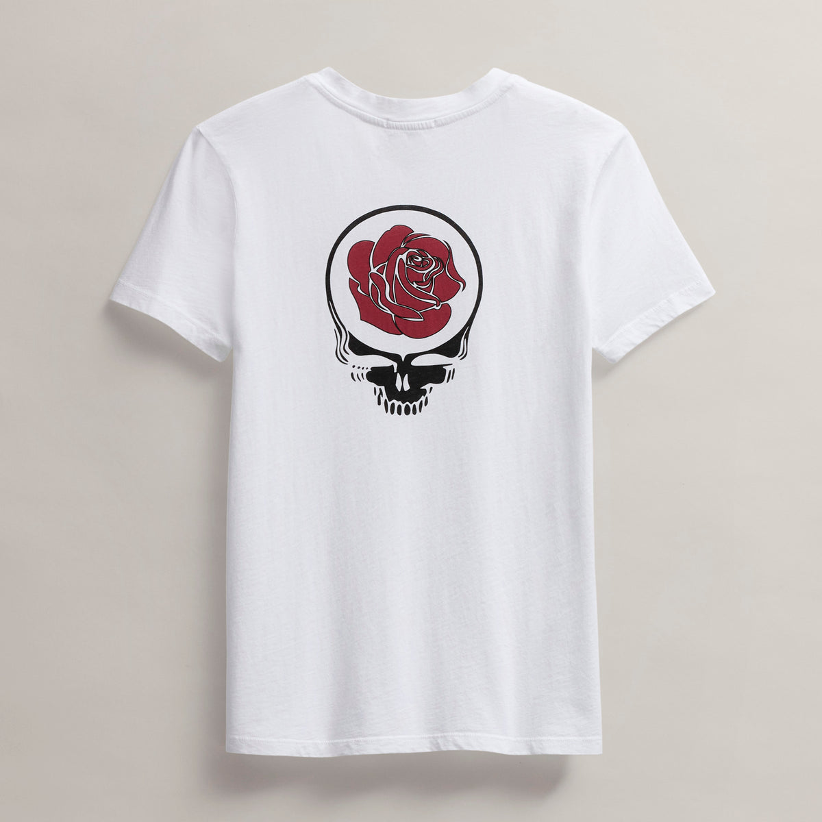 Women's Grateful Dead Rose Short Sleeve Crew in White/Red | James Perse Los Angeles
