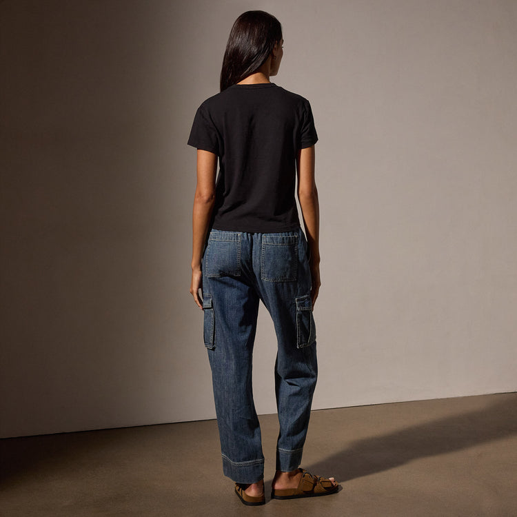 Shrunken Crew Neck Tee in Black | James Perse Los Angeles