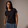 Shrunken Crew Neck Tee in Black | James Perse Los Angeles